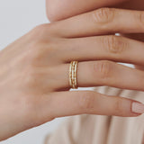 14k Twisted Rope Eternity Diamond Ring - GeumJewels