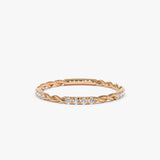 14k Twisted Rope Eternity Diamond Ring - GeumJewels