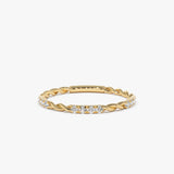 14k Twisted Rope Eternity Diamond Ring - GeumJewels