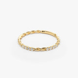 14k Twisted Rope Eternity Diamond Ring - GeumJewels