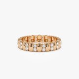 14k Unique Double Row Diamond Eternity Ring - GeumJewels
