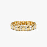 14k Unique Double Row Diamond Eternity Ring - GeumJewels