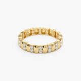 14k Unique Double Row Diamond Eternity Ring - GeumJewels