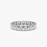 14k Unique Double Row Diamond Eternity Ring - GeumJewels