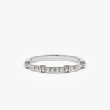 14k Unique Petite Diamond Stack Band - GeumJewels