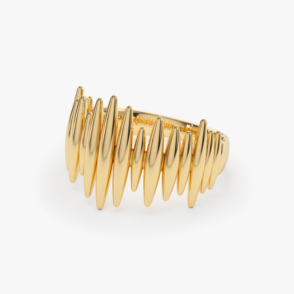 14k Unique Statement Gold Ring - GeumJewels