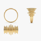 14k Unique Statement Gold Ring - GeumJewels