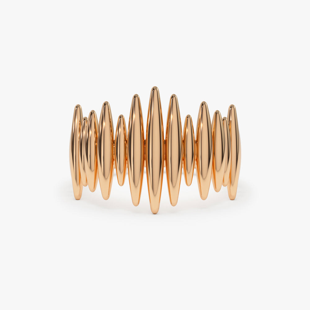 14k Unique Statement Gold Ring - GeumJewels