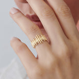 14k Unique Statement Gold Ring - GeumJewels
