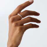 14k Unique Wave Design Baguette Diamond Ring - GeumJewels