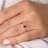 14k Victorian Genuine Ruby Ring - GeumJewels