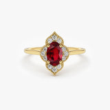 14k Victorian Genuine Ruby Ring - GeumJewels