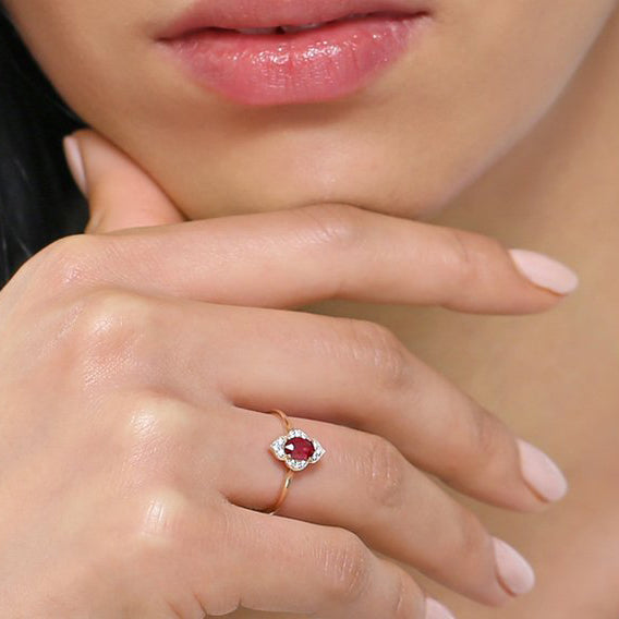 14k Victorian Genuine Ruby Ring - GeumJewels