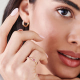 Full Eternity Clover Ruby and Diamond Ring in 14k Gold - GeumJewels