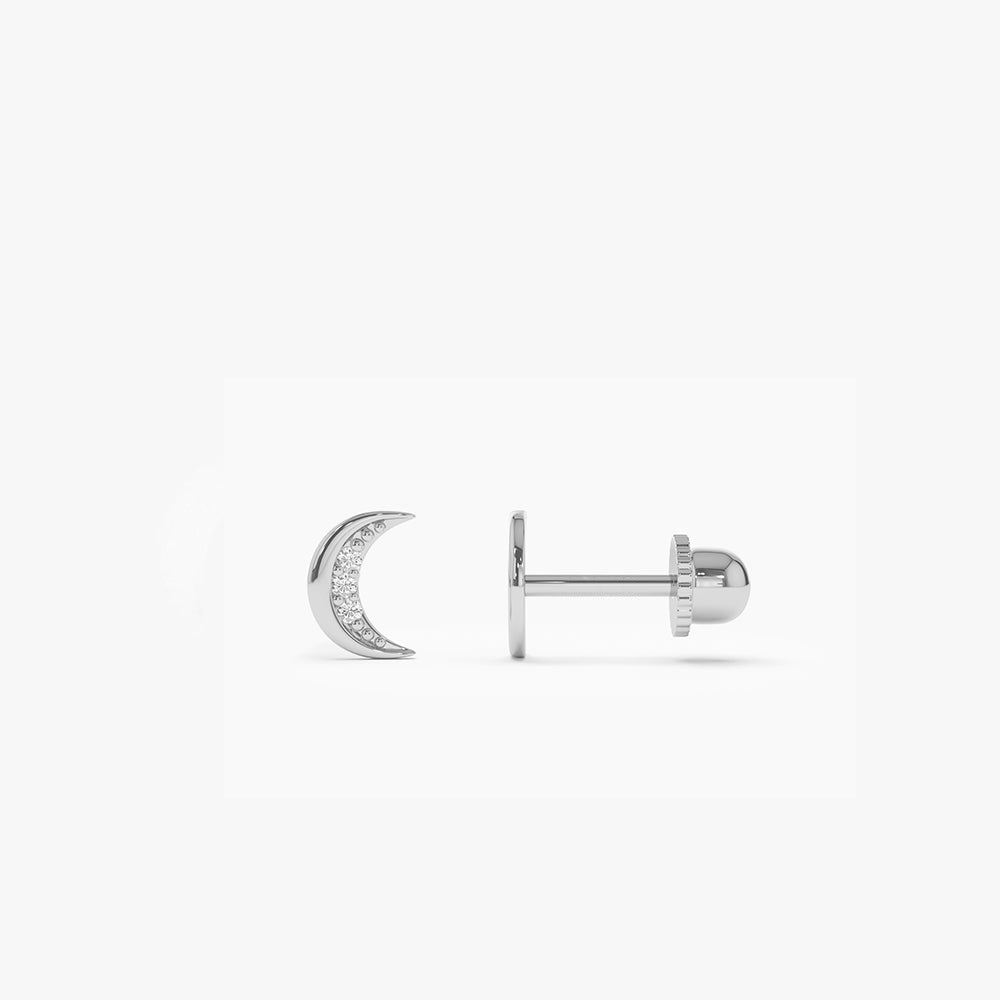 14k Crescent Moon Helix Piercing - GeumJewels