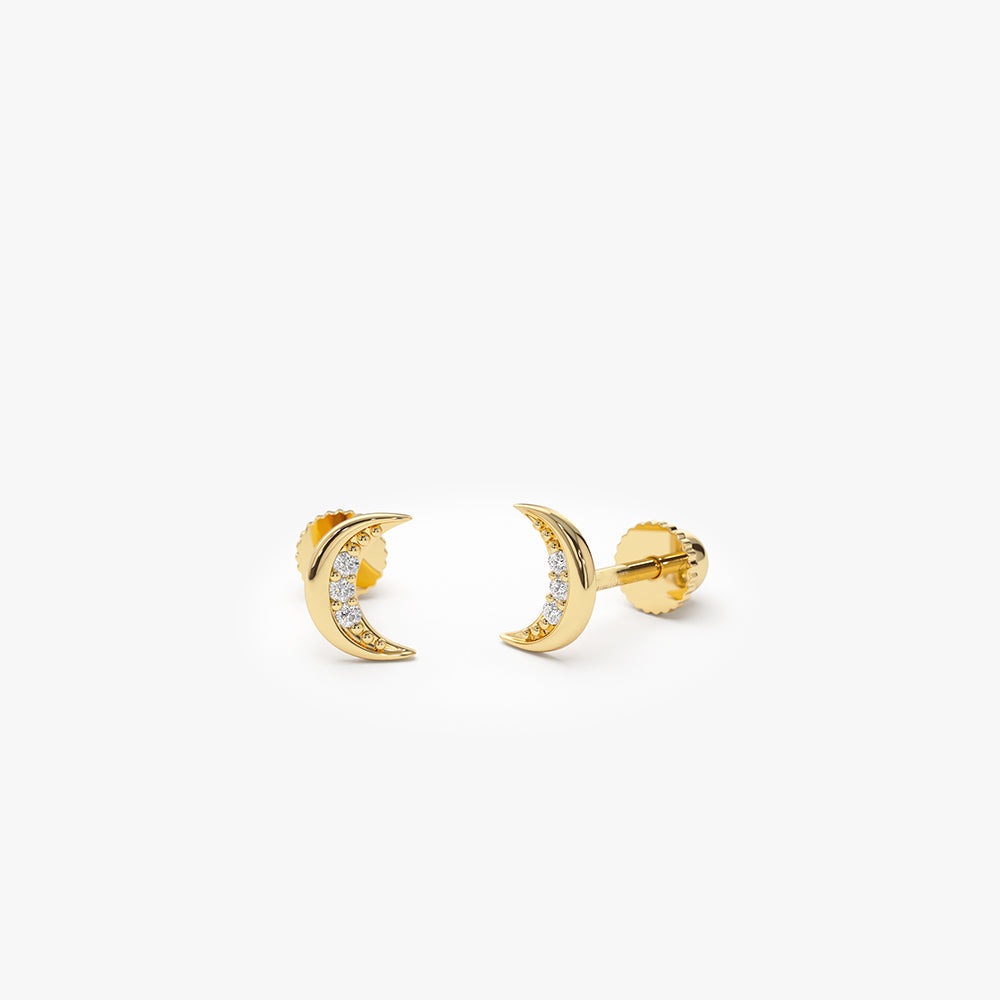 14k Crescent Moon Helix Piercing - GeumJewels