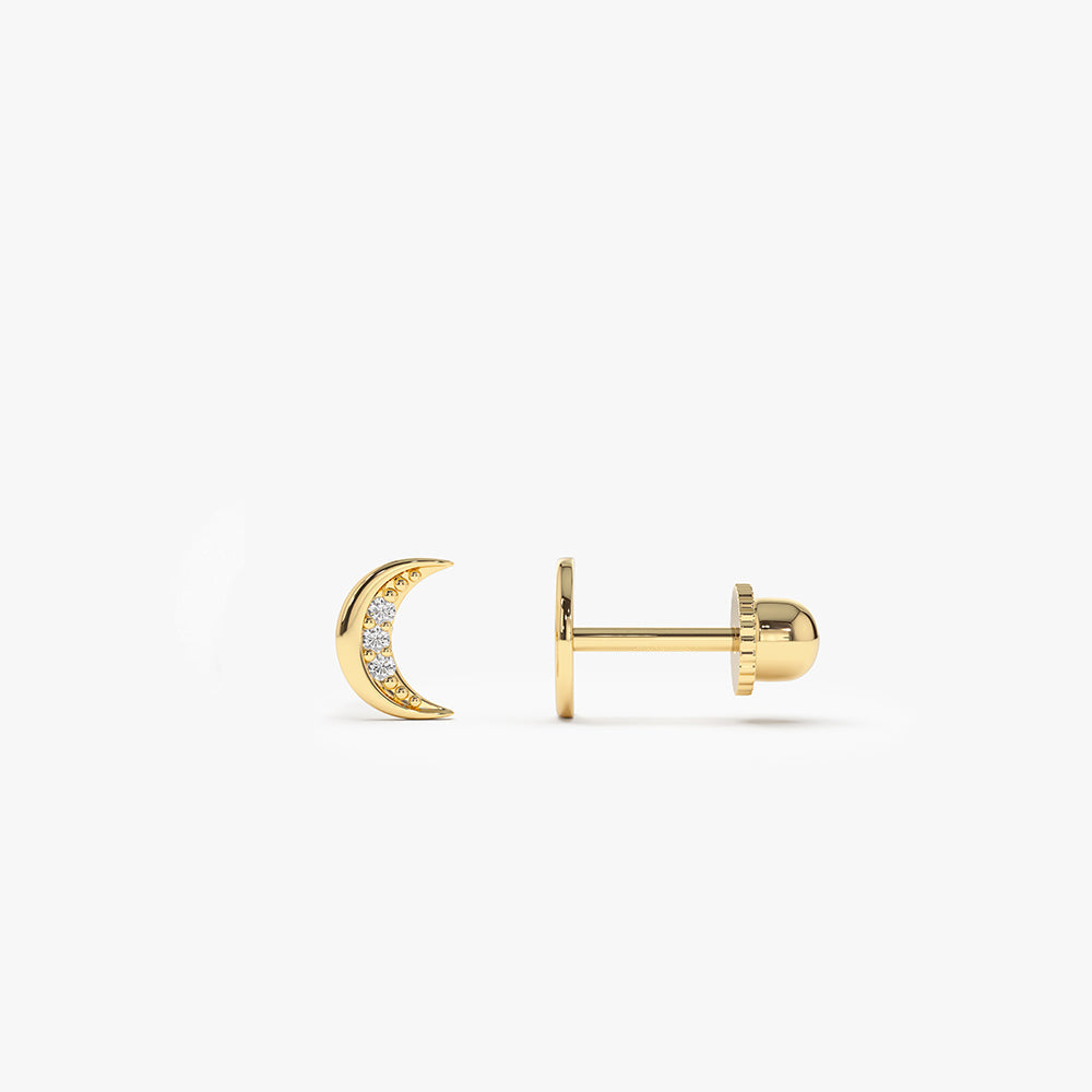 14k Crescent Moon Helix Piercing - GeumJewels