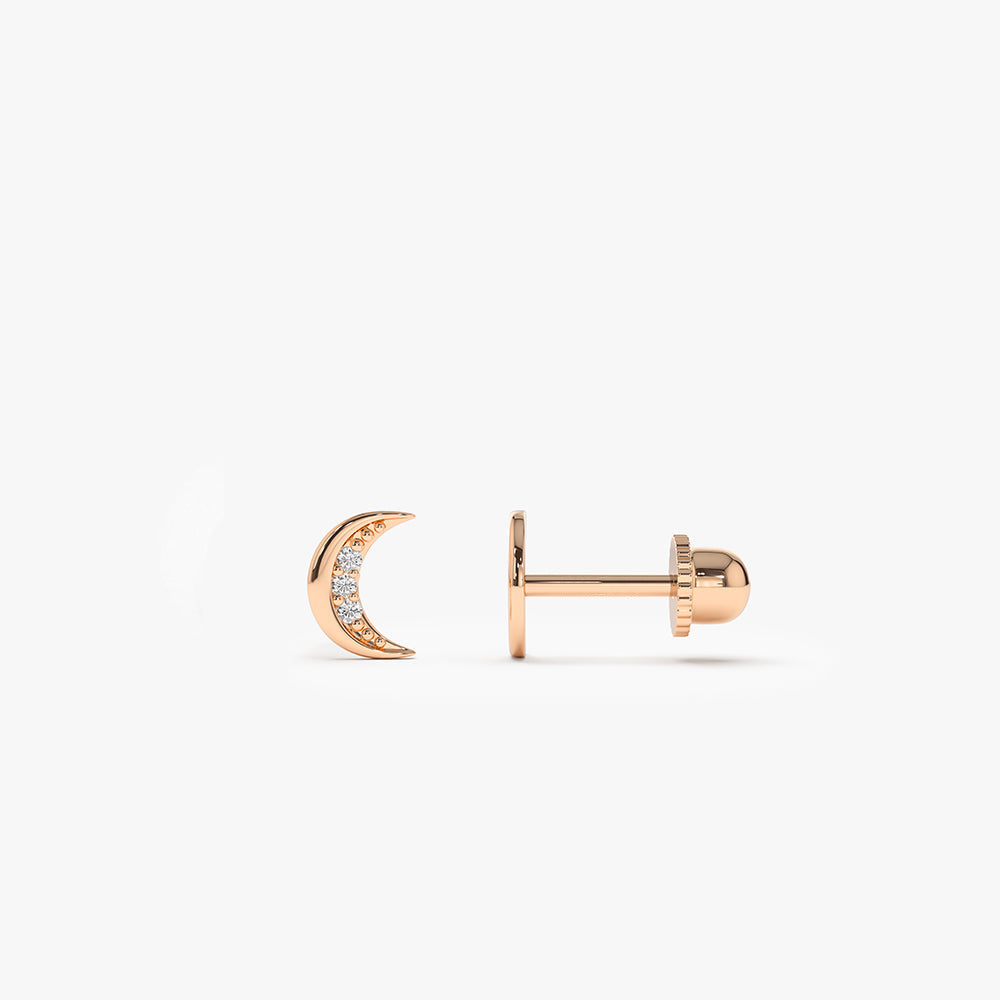 14k Crescent Moon Helix Piercing - GeumJewels
