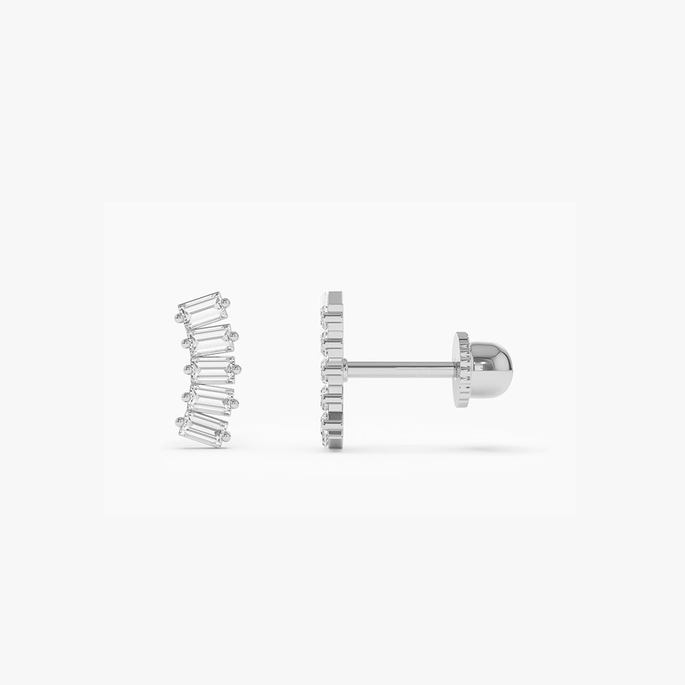 14k Curved Baguette Helix Piercing - GeumJewels