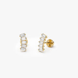 14k Curved Baguette Helix Piercing - GeumJewels
