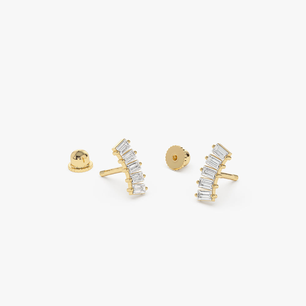14k Curved Baguette Helix Piercing - GeumJewels