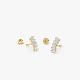 14k Curved Baguette Helix Piercing - GeumJewels