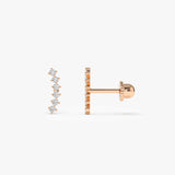 14k Curved Diamond Cluster Helix Piercing - GeumJewels