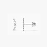 14k Curved Diamond Cluster Helix Piercing - GeumJewels