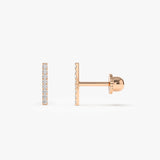 14k Diamond Bar Helix Piercing - GeumJewels