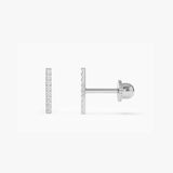 14k Diamond Bar Helix Piercing - GeumJewels