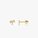 14k Diamond Bee Helix Piercing - GeumJewels
