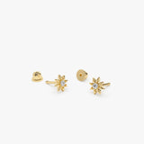14k Gold Star Diamond Helix Piercing - GeumJewels