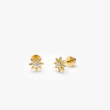 14k Gold Star Diamond Helix Piercing - GeumJewels