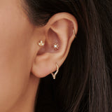 14k Gold Star Diamond Helix Piercing - GeumJewels
