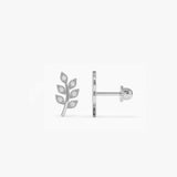 14k Leaf Diamond Helix Piercing - GeumJewels