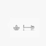 14k Leaf Petal Diamond Helix Piercing - GeumJewels