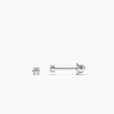 14k Prong Setting Diamond Stud Piercing - GeumJewels
