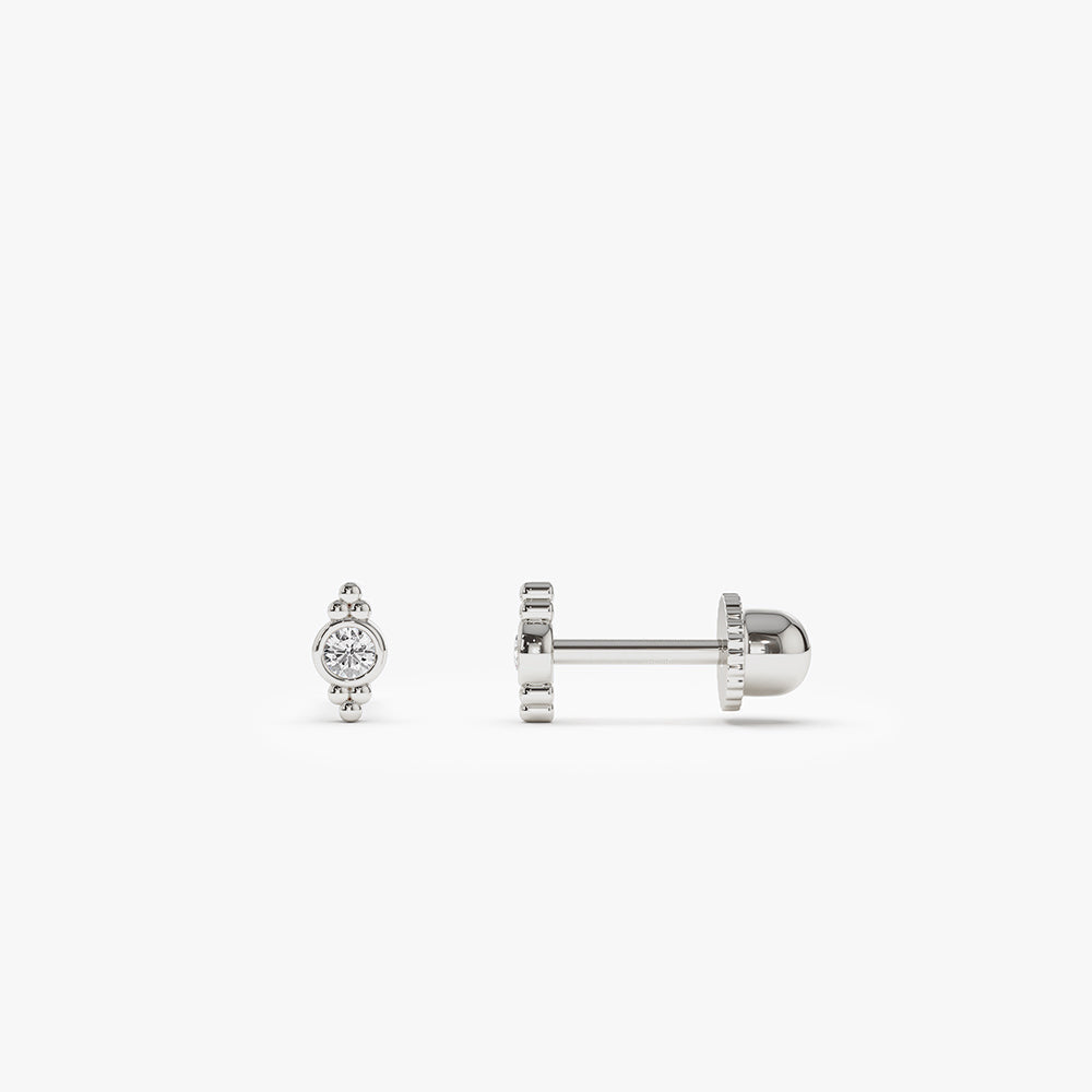14k Six Dot Diamond Helix Piercing - GeumJewels