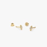 14k Six Dot Diamond Helix Piercing - GeumJewels
