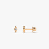 14k Six Dot Diamond Helix Piercing - GeumJewels
