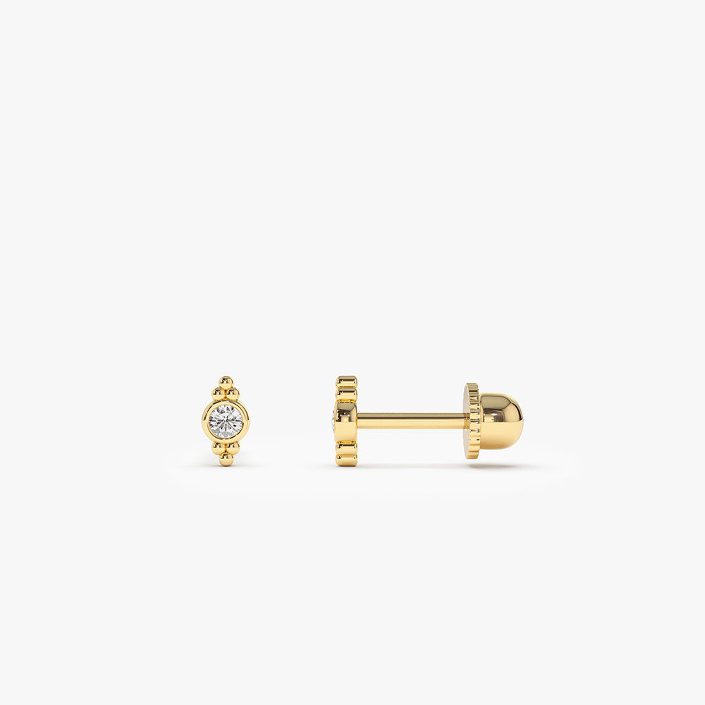 14k Six Dot Diamond Helix Piercing - GeumJewels