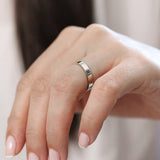 Platinum 3MM Flat Wedding Band - GeumJewels