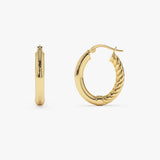 14k Inside-Out Gold Hoop Earrings 20MM - GeumJewels