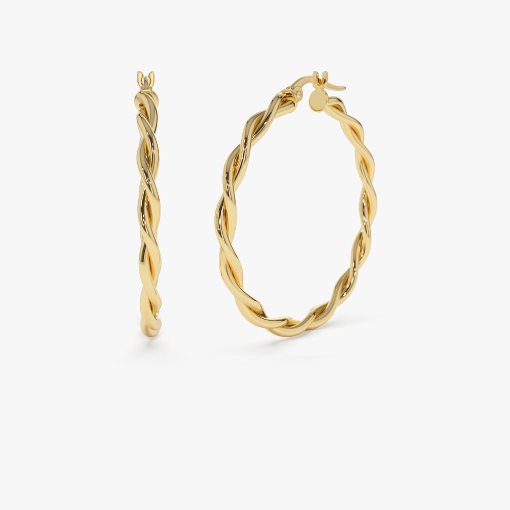 14k Twist Earrings 40MM - GeumJewels