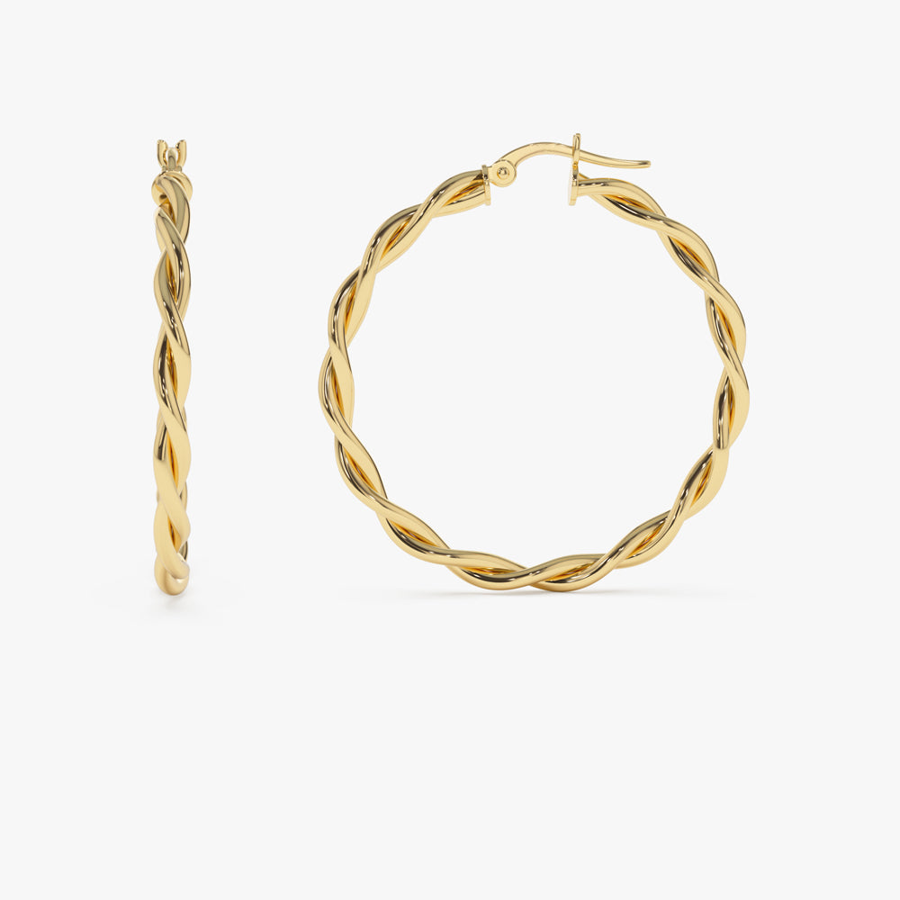 14k Twist Earrings 40MM - GeumJewels