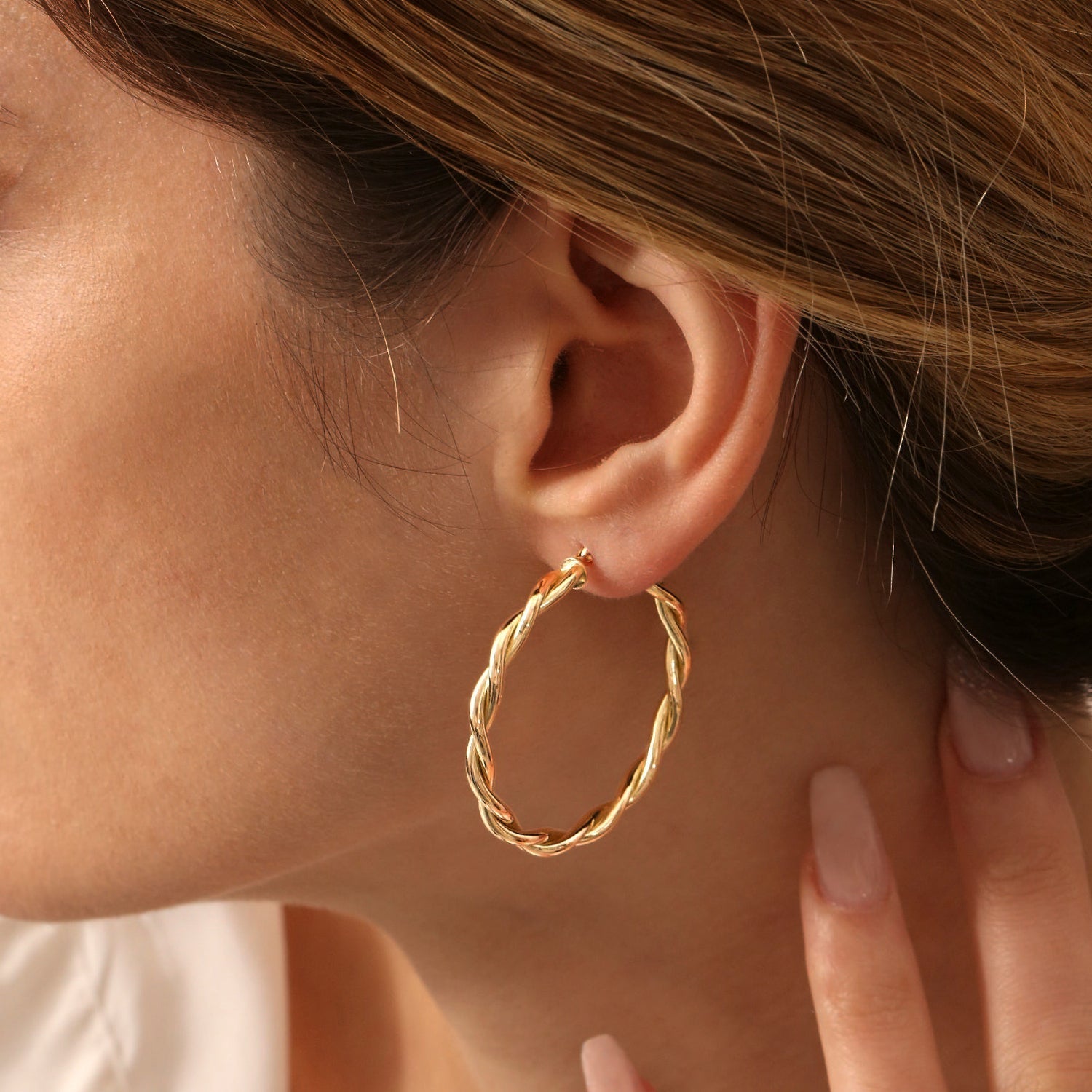 14k Twist Earrings 40MM - GeumJewels
