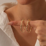 14k Twist Earrings 40MM - GeumJewels