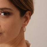 14k Twist Rope Earrings 20MM - GeumJewels