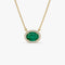14k Oval Shape Emerald in Diamond Halo Setting - GeumJewels
