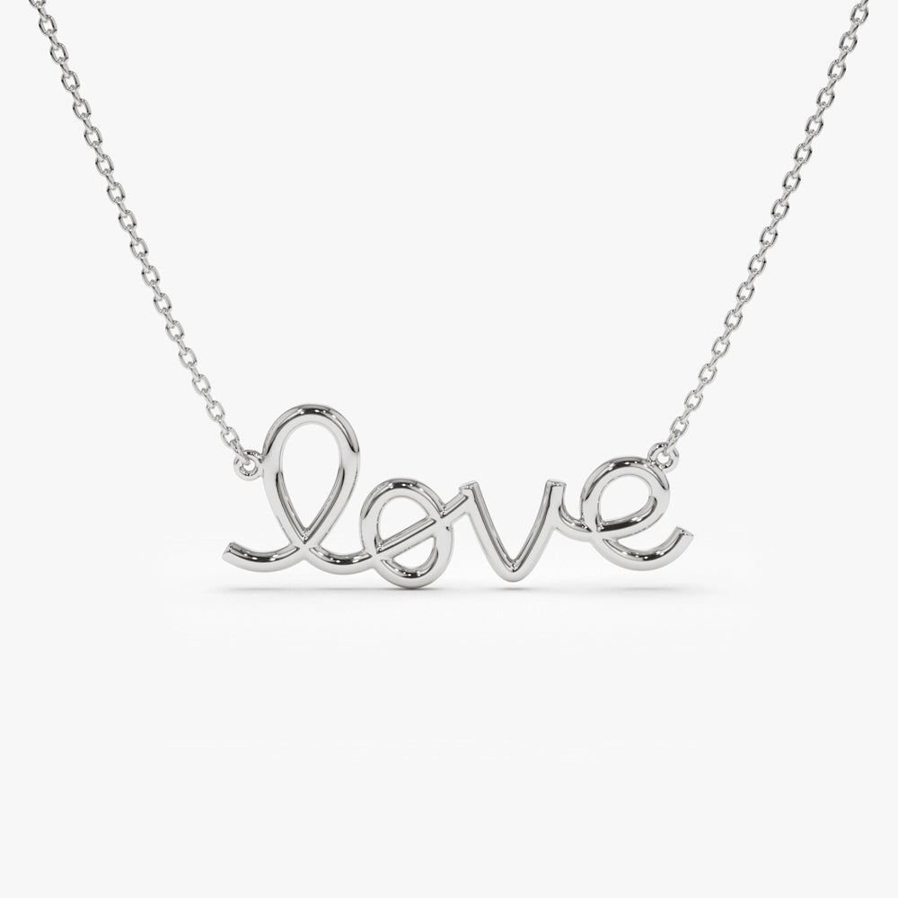 14k Solid Gold Love Necklace - GeumJewels